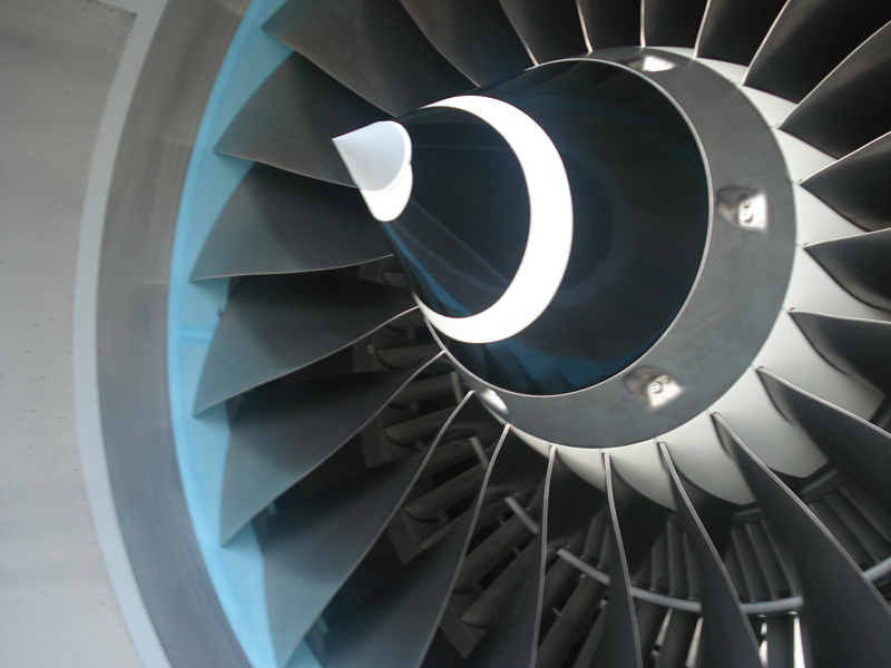 close up of IAE V2500-A1 fan | turbofan engine