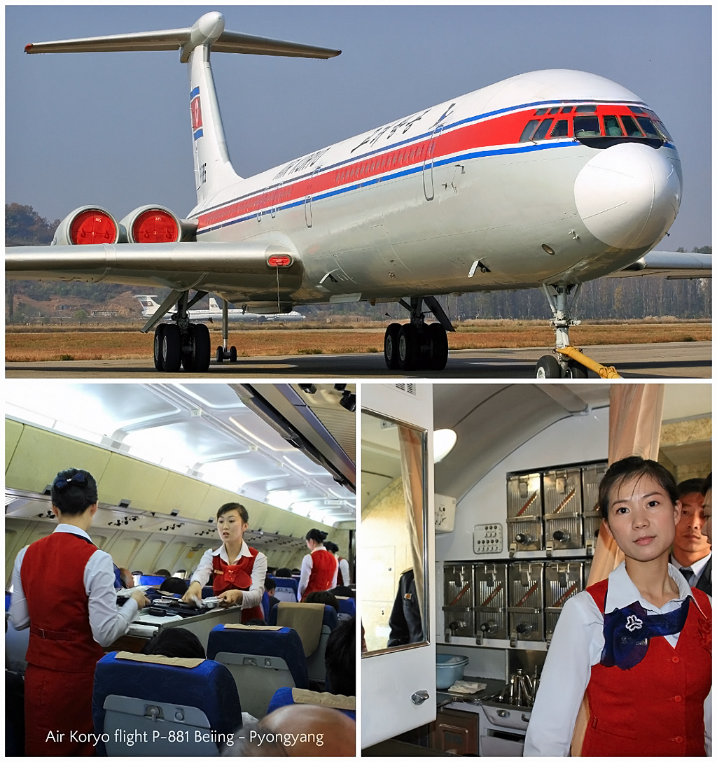 Ilyushin Il-62M | Air Koryo | P-881 | cabin interior with flight attendants