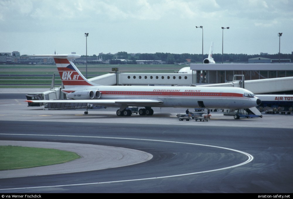 Ilyushin Il-62 CSA | OK-DBF | "Brno Trade Fair" | parked at Schiphol airport