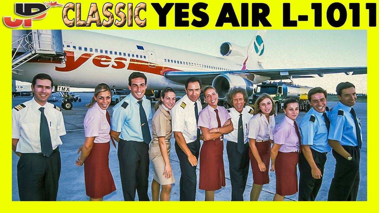 Yes Air L1011  The place to download Just Planes Videos! | CS-TMX | crew posing in front of a Lockheed Tristar 500