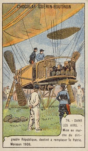 Launch of the French military airship La Republique,  stock image | Look  and Learn