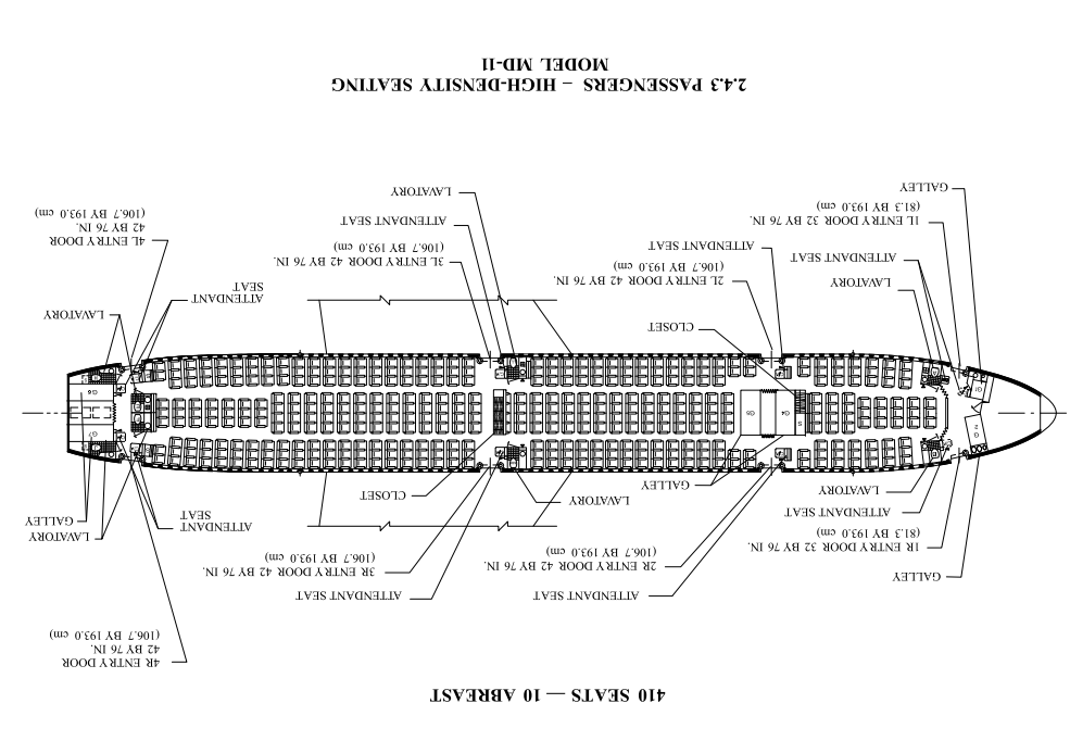 McDonnel Douglas MD-11 high-density seat arrangement