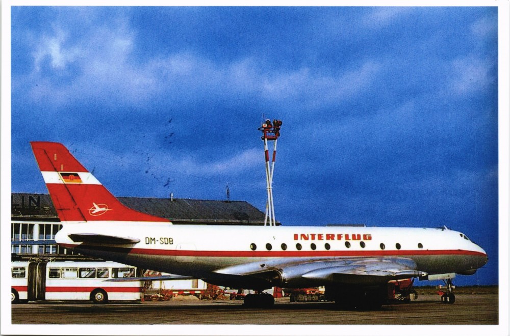 Passagierflugzeug Tupolev TU - 124 Flughafen Airport Berlin ::  Schnefeld-Berlin :: Ansichtskarten-Lexikon