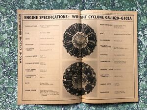 Newnes Aeroplane Data Sheet Engine Specifications Wright Cyclone GR-1820 -  G102A | eBay
