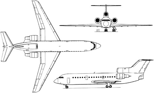 Blueprints > Modern airplanes > Yakovlev > Yakovlev Yak-42 Clobber