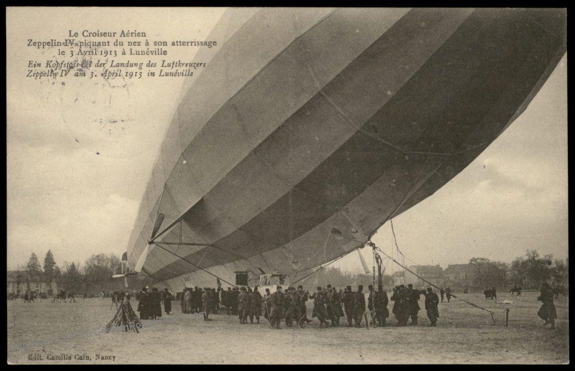 Germany 1913 Advertising Card Zeppelin ZIV Airship Forced Landing ...
