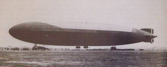 Zeppelin LZ45 low over the field at Berlin-Staaken