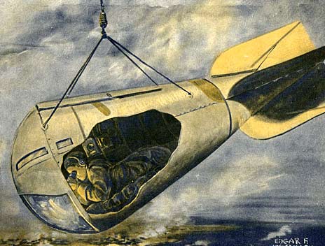 painting of a Zeppelin sub-cloud car by Edgar E.