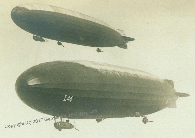 Zeppelin LZ93 L44 in flight in formation with other Zeppelin